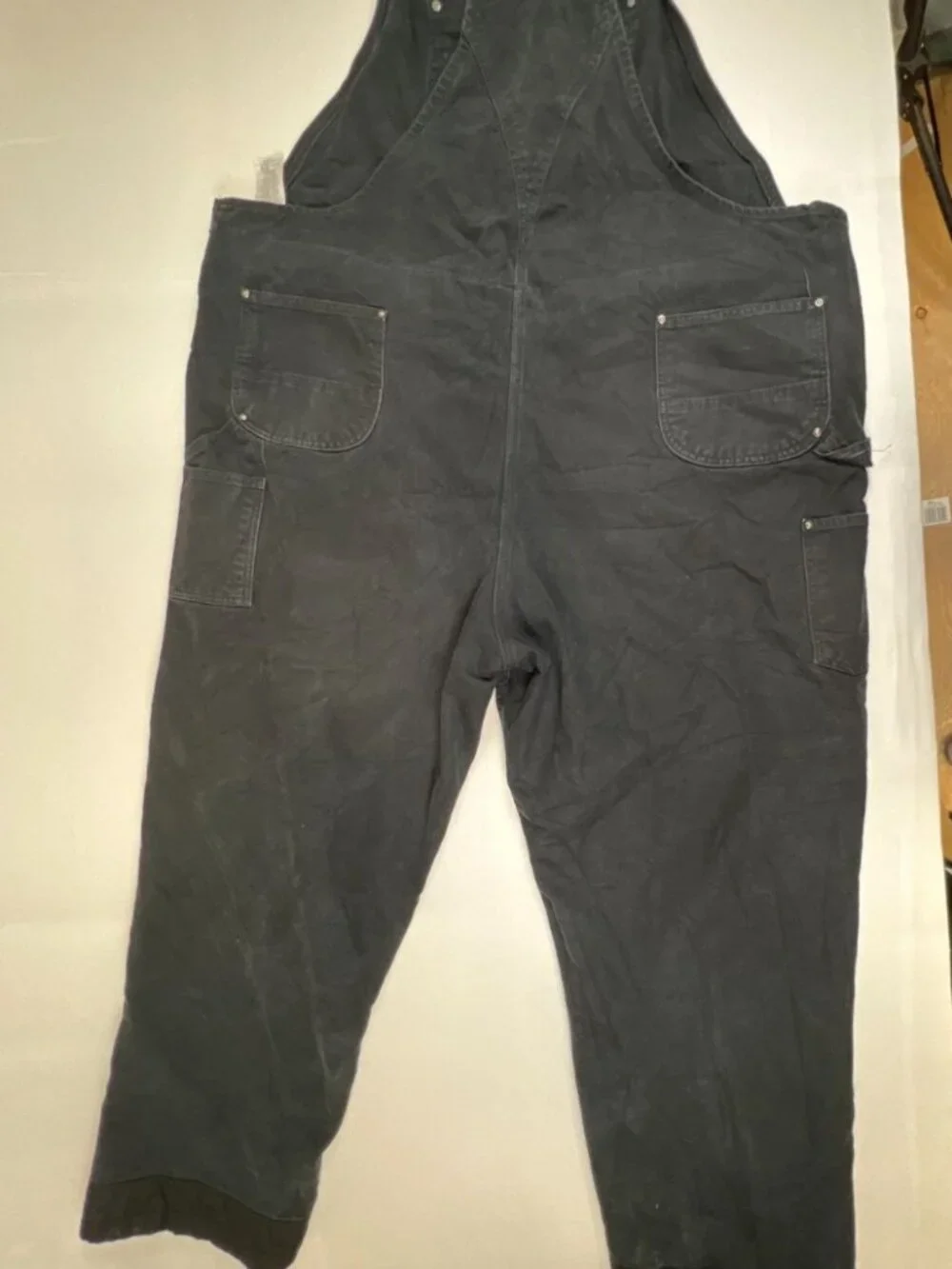 Carhartt Mens 4XL Tall Black Loose Fit Overalls Bibs Heavy Duty Workwear - Picture 2 of 5
